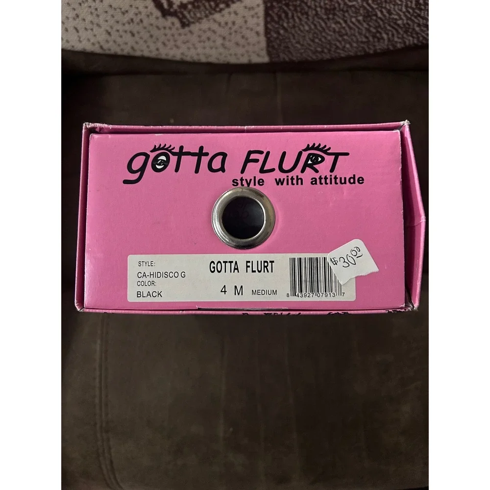 Gotta Flurt High Top Sneakers Kids Size 4M Black Glitter Disco Lace Up Shoes